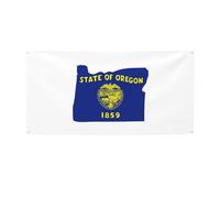 Drapeau de l'État de l'Oregon imprimé à suspendre, bannière décorative résistante aux intempéries pour une utilisation romantique de vacances