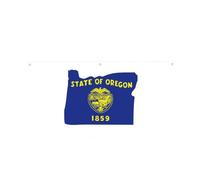 Drapeau de l'État de l'Oregon imprimé carte drapeau semi-circulaire léger Bannière extérieure Décorations de fête