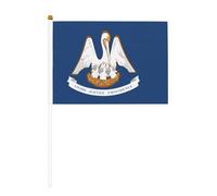 Drapeau de l'État de Louisiane double face et mini drapeaux à bâton, adaptés pour la décoration de fête et les activités d'équipe