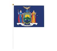 Drapeau de l'État de New York - Drapeau à main pour célébration d'événements royaux - Décoration de fête pour barbecue, événement, décorations de jardin