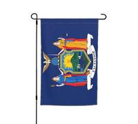 Drapeau de l'État de New York imprimé drapeau de jardin amusant pour maison, terrasse, pelouse, cour, décoration de vacances, 30,5 x 45,7 cm