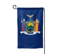 Drapeau de l'État de New York imprimé - Drapeaux de bienvenue - Décoration extérieure - Pour jardin et terrasse - 30,5 x 45,7 cm - Plusieurs formes