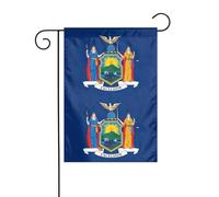 Drapeau de l'État de New York - Petit drapeau de Noël - Double face - Décoration de pelouse de Noël pour l'extérieur de la cour
