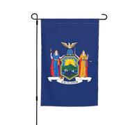 Drapeau de l'État de New York - Petits drapeaux pour cour et jardin - Épais pour porches et pelouses - Résistant à la décoloration