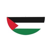 Drapeau de l'État de Palestine en demi-cercle à suspendre pour l'extérieur