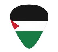 Drapeau de l'État de Palestine Médiators résistants à l'usure, fins, moyens, lourds, 12 médiators, adaptés pour guitare, basse, guitare électrique, ukulélé,
