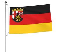 Drapeau de l'État de Rhénanie-Palatinat 2 x 3 cm Drapeau double face - Bannière d'extérieur robuste et décorative, idéale pour le jardin, la chambre et la décoration de fête
