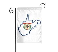 Drapeau de l'État de Virginie-Occidentale avec carte imprimée - Bannière d'extérieur - 30,5 x 45,7 cm - Décoration de cour - Cadeaux pour la maison - Fournitures de fête