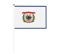 Drapeau de l'État de Virginie occidentale double face agitant et mini drapeaux à bâton, adaptés pour la décoration de fête et les activités d'équipe