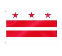 Drapeau de l'État de Washington D.C. - 1,8 x 3 m - Couleurs vives - Résistant à la décoloration - En polyester avec œillets en laiton - Cadeaux et décoration de chambre - Intérieur et extérieur