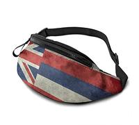 Drapeau de l'état d'Hawaï avec Ceinture réglable, Poche à bandoulière, Sac de Poitrine pour Voyage, randonnée, Cyclisme, Course à Pied