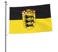 Drapeau de l'État du Bade-Wurtemberg 2 x 3 cm Drapeau double face - Bannière d'extérieur robuste et décorative, idéale pour le jardin, la chambre et la décoration de fête