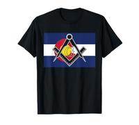 Drapeau de l'État du Colorado maçonnique carré et boussole franc-maçon T-Shirt