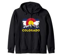 Drapeau de l'État du Colorado Rocky Mountain Denver Winter Aurora Sweat à Capuche