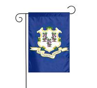Drapeau de l'État du Connecticut - Drapeaux de jardin pour décoration extérieure, petit drapeau de cour saisonnier pour l'hiver, Noël, vacances, décoration extérieure
