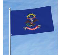 Drapeau de l'État du Dakota du Nord - 1,5 x 0,9 m - Drapeau décoratif simple face - À accrocher sur les balcons de pelouse d'intérieur et d'extérieur