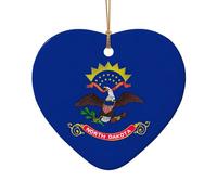 Drapeau de l'État du Dakota du Nord - Décoration de sapin de Noël, cadeau festif, cadeau pour amis