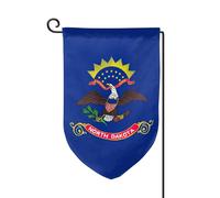 Drapeau de l'État du Dakota du Nord - Drapeau de bienvenue - Décoration extérieure - Pour jardin et terrasse - 30,5 x 45,7 cm - Plusieurs formes