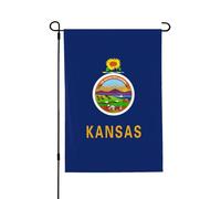 Drapeau de l'État du Kansas - Bannière de jardin en polyester double face - Décoration extérieure moderne - Cadeau de vacances