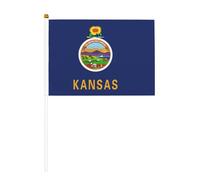 Drapeau de l'État du Kansas double face et mini drapeaux à bâton, adaptés pour la décoration de fête et les activités d'équipe