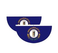 Drapeau de l'État du Kentucky en demi-cercle à suspendre pour l'extérieur | Lot de 2 bannières imperméables et durables à 3 œillets pour porche, clôture et balcon. Événements patriotiques de la fête