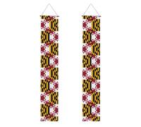 Drapeau de l'État du Maryland - Bannière de porche à suspendre réutilisable - Pour fête universitaire et cérémonies - Porte d'entrée