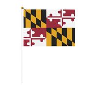 Drapeau de l'État du Maryland double face et mini drapeaux à bâton, adaptés pour la décoration de fête et les activités d'équipe