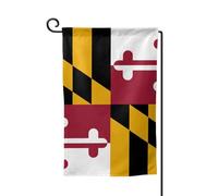 Drapeau de l'État du Maryland imprimé - Drapeaux de bienvenue - Décoration extérieure - Pour jardin et terrasse - 30,5 x 45,7 cm - Plusieurs formes
