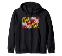 Drapeau de l'État du Maryland Style Grungy Sweat à Capuche