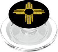 Drapeau de l'État du Mexique Zia Symbole du Soleil Albuquerque Père Noël FE PopSockets PopGrip pour MagSafe