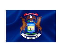 Drapeau de l'État du Michigan 0,9 x 1,5 m - En polyester résistant à la décoloration - Avec œillets en laiton - Cadeaux et décoration de chambre - Intérieur et extérieur