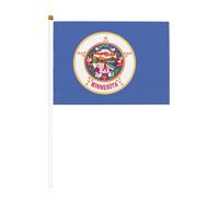 Drapeau de l'État du Minnesota double face et mini drapeaux à bâton, adaptés pour la décoration de fête et les activités d'équipe