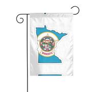 Drapeau de l'État du Minnesota imprimé carte décoration de vacances extérieur drapeau de Noël résistant à la décoloration hiver pelouse porche patio décoration extérieure
