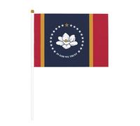 Drapeau de l'État du Mississippi double face et mini drapeaux à bâton, adaptés pour la décoration de fête et les activités d'équipe