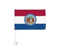 Drapeau de l'État du Missouri de 30,5 x 45,7 cm - Drapeau double face pour fenêtre de voiture avec impression résistante à la décoloration, drapeau de décoration automobile de qualité supérieure pour