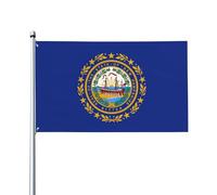 Drapeau de l'État du New Hampshire - 1,5 x 0,9 m - Drapeau décoratif unilatéral pour la fête nationale de la culture en plein air