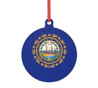 Drapeau de l'État du New Hampshire - Décoration de Noël pour mariage - Alternative moderne en acrylique aux décorations de Noël polyvalentes