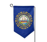 Drapeau de l'État du New Hampshire - Drapeau de bienvenue - Décoration extérieure - Pour jardin et terrasse - 30,5 x 45,7 cm - Plusieurs formes