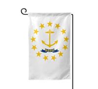 Drapeau de l'État du Rhode Island - Drapeau de bienvenue - Décoration extérieure - Pour jardin et terrasse - 30,5 x 45,7 cm - Plusieurs formes