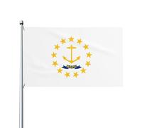 Drapeau de l'État du Rhode Island. Drapeau de jardin extérieur 0,9 x 1,5 m, bannière en polyester imprimé vif, facile à accrocher pour terrasse, fête, camping