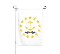 Drapeau de l'État du Rhode Island - Drapeau de jardin imprimé double face - Décoration intérieure et extérieure - 30,5 x 45,7 cm