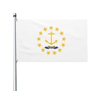 Drapeau de l'État du Rhode Island imprimé double face - 0,9 x 1,5 m, convient pour une utilisation en intérieur et en extérieur, festif/événement/décoration d'intérieur (sans poteau)