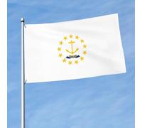 Drapeau de l'État du Rhode Island imprimé drapeau décoratif extérieur pour jardin, porche, mur, terrasse, porte d'entrée, bannière de cour