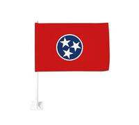 Drapeau de l'État du Tennessee de 30,5 x 45,7 cm - Drapeau double face pour fenêtre de voiture avec impression résistante à la décoloration, drapeau de décoration automobile de qualité supérieure pour
