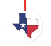 Drapeau de l'État du Texas - Décoration ronde - Pendentif traditionnel à suspendre pour Noël