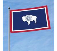 Drapeau de l'État du Wyoming 1,5 x 0,9 m, drapeau décoratif unilatéral, à accrocher dans les balcons de pelouse et d'extérieur et d'intérieur