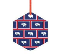 Drapeau de l'État du Wyoming - Décoration de Noël pour mariage - Alternative moderne en acrylique aux décorations de Noël polyvalentes