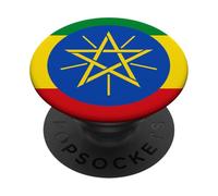 Drapeau de l'Éthiopie - Cœur éthiopien - Fête Nationale du Patrimoine Fier PopSockets PopGrip Adhésif