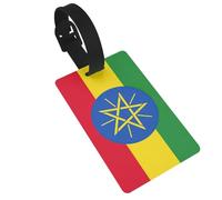 Drapeau de l'Éthiopie - Étiquettes de sac de voyage imprimées - Identifiants uniques de valise avec colonne d'informations personnelles