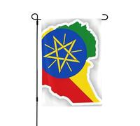 Drapeau de l'Éthiopie - Résistant aux intempéries - Double face - 71 x 102 cm - Bannière décorative pour jardin, cour et porche